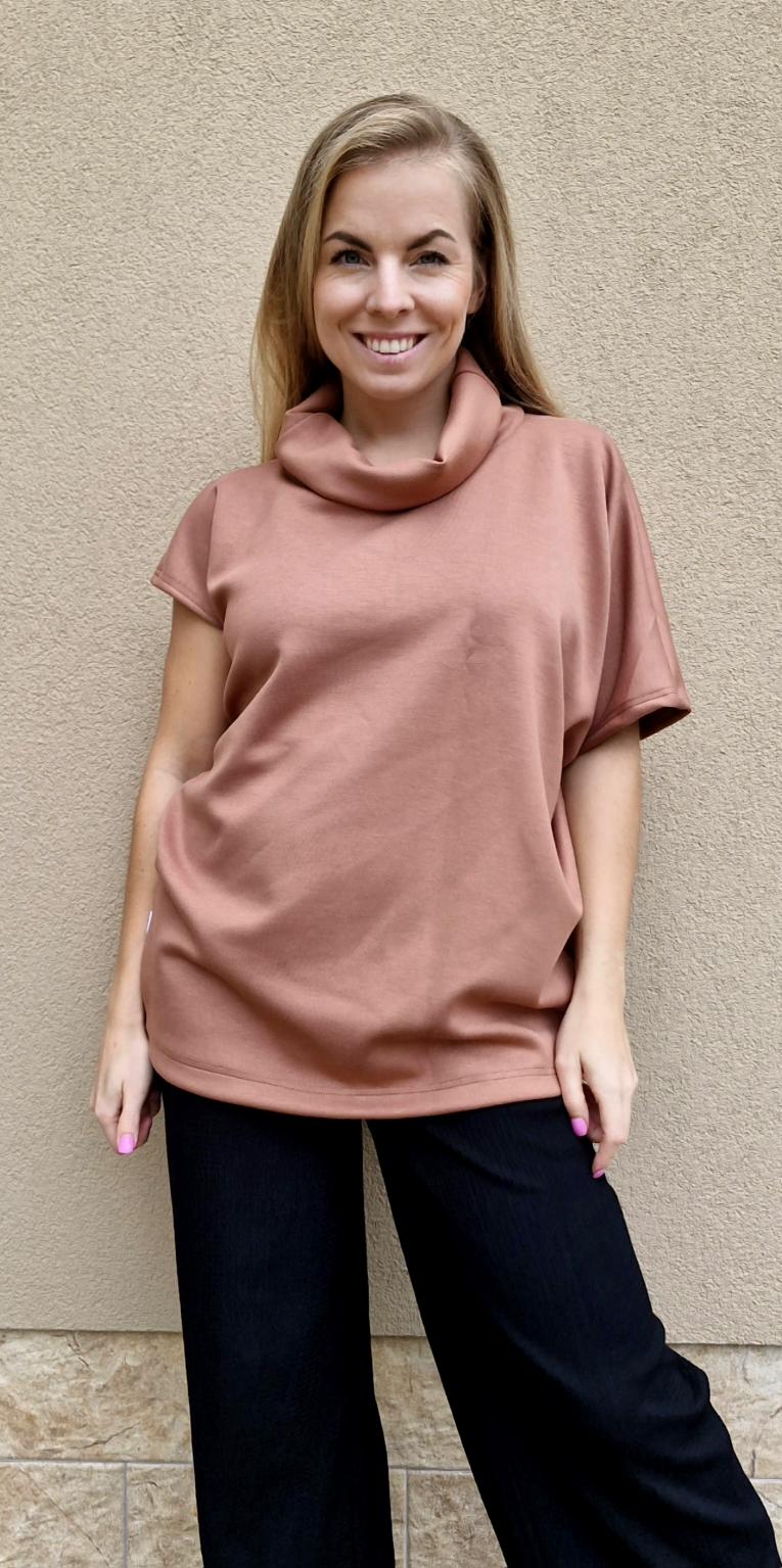 Dámské tričko Asymmetric Máslová béžová - Obrázek 3