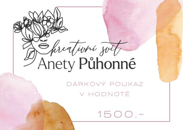 Dárkový poukaz v hodnotě 1500,-