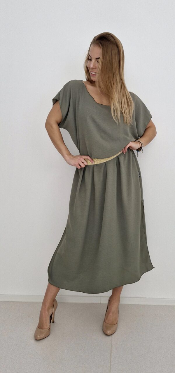 Dámské áčkové šaty Khaki - Image 2