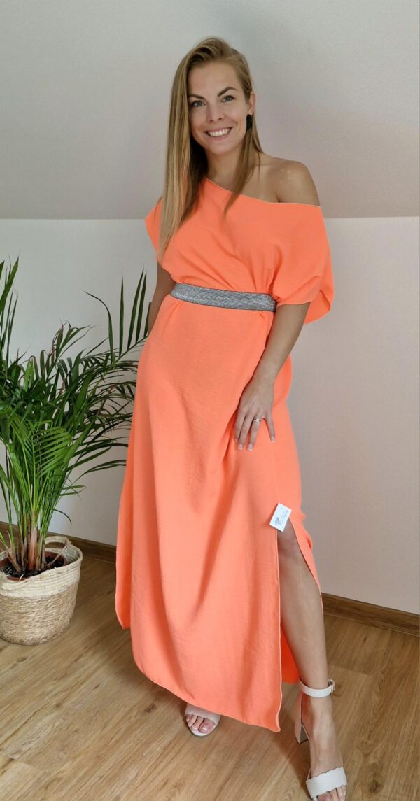 Dámské dlouhé šaty Neon oranž