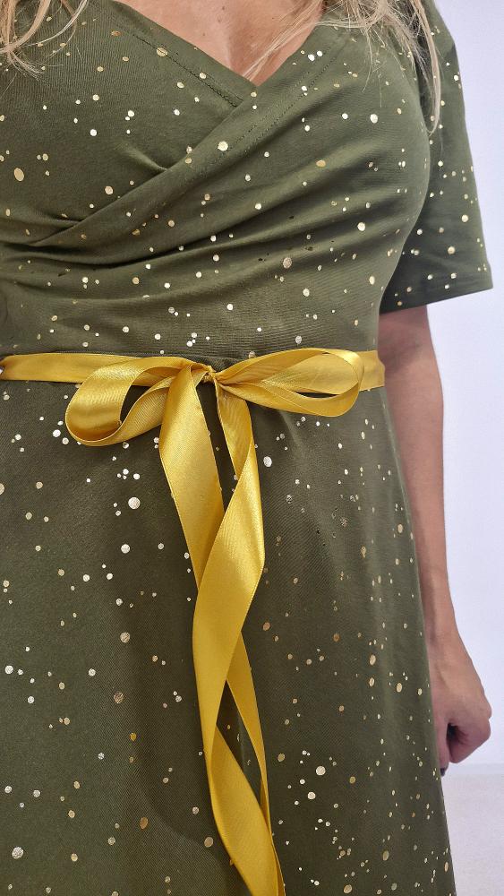 Dámské šaty Zlatonka na khaki - Obrázek 2