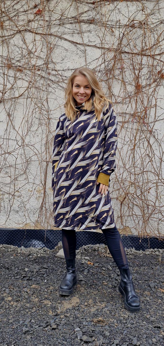 Dámské mikinové šaty Zlaté šmouhy - Obrázek 5