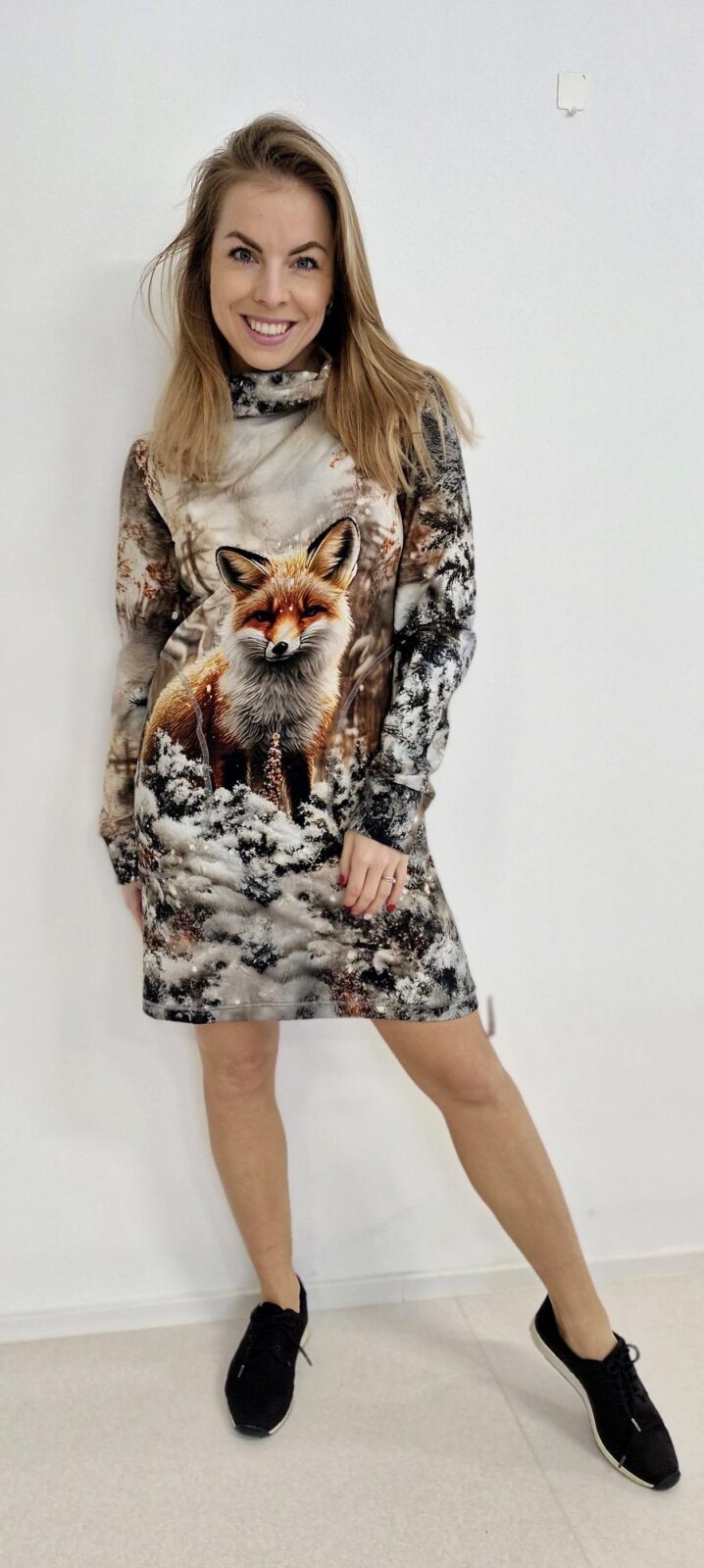Dámské mikinové šaty Zimní liška