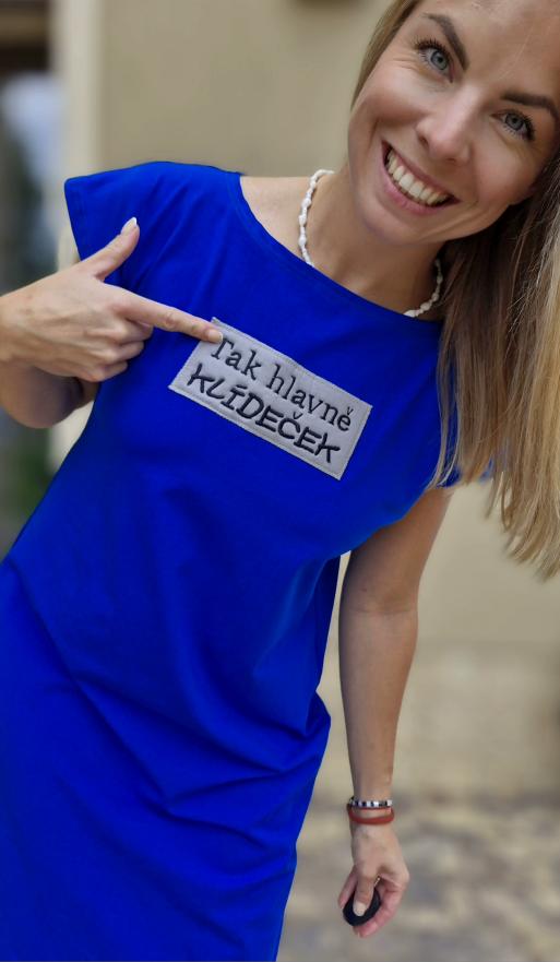 Dámské šaty ´´Tak hlavně klídeček´´ Modrá - Obrázek 2