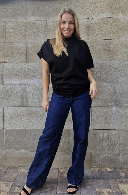Dámské tričko Asymmetric Máslová černá - Obrázek 2